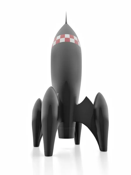 火箭被隔绝在白色背景上的模型 — 图库照片