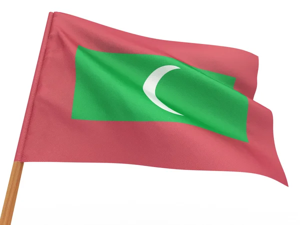 Bandeira a tremer ao vento. Maldivei — Fotografia de Stock