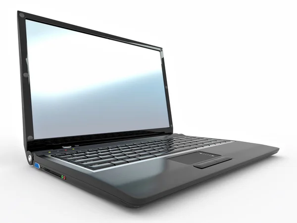 Öppnade laptop på vit isolerade bakgrund — Stockfoto