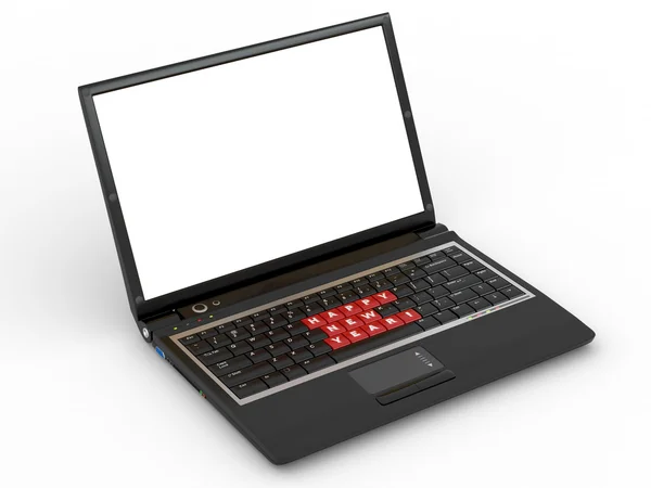 Frohes neues Jahr Laptop-Tastatur — Stockfoto