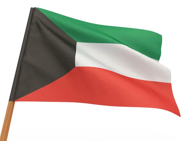 Vlajka vlající ve větru. Kuvajt — Stock fotografie