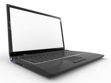 laptop beyaz izole arka planda açılan