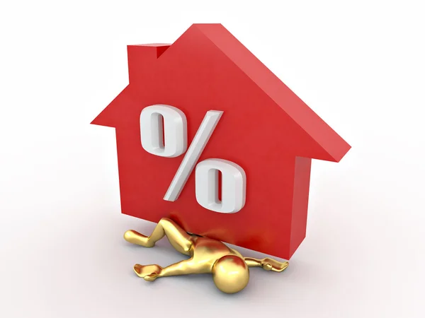 Mann zerquetschte Prozent der Hypothek — Stockfoto