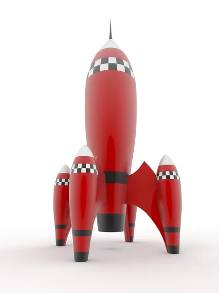 火箭被隔绝在白色背景上的模型 — 图库照片