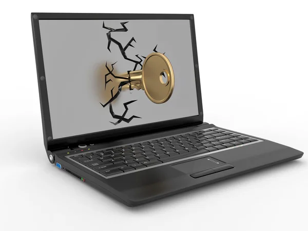 Csapkodott jelszó. kulcs-ban laptop — Stock Fotó