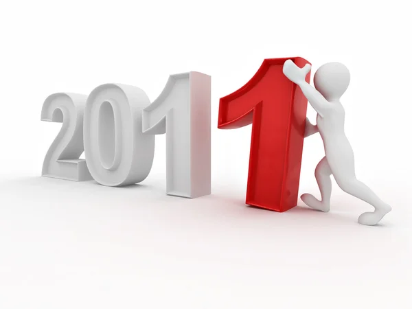 새 해입니다. 숫자 2011 남자 — 스톡 사진
