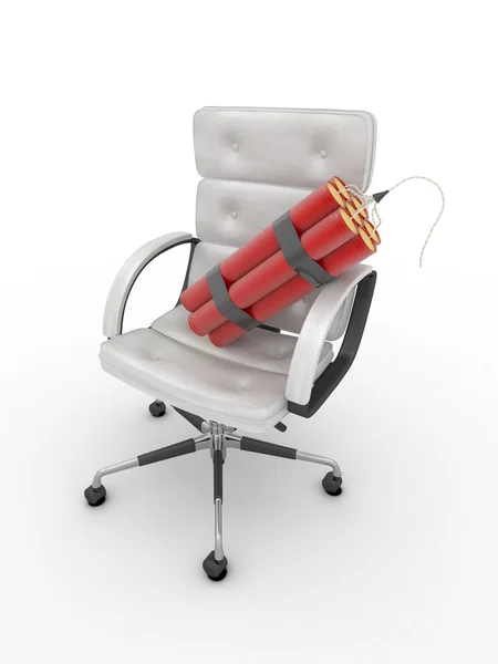 Dismissal of manager. Dynamit on office armchair — Stockfoto