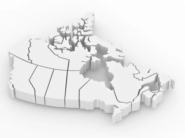 Τρισδιάστατο χάρτη του Καναδά. 3D — Φωτογραφία Αρχείου
