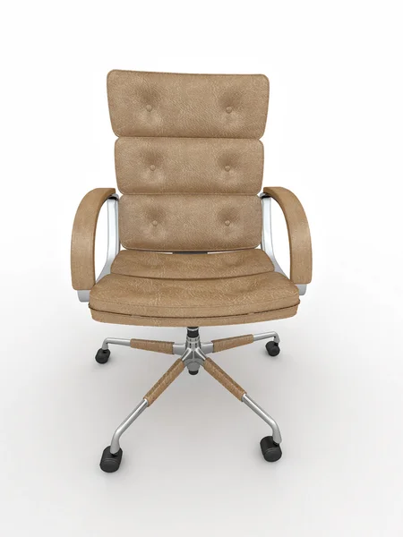 Män med sfär. 3D办公室扶手椅白色 isolared 背景上 — 图库照片