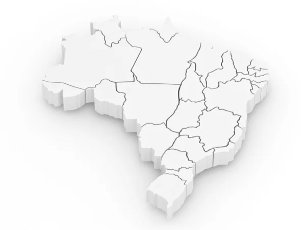 Mapa tridimensional de Brasil. 3d —  Fotos de Stock