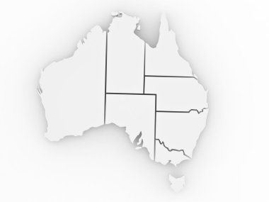 Three-dimensional map of Australia clipart