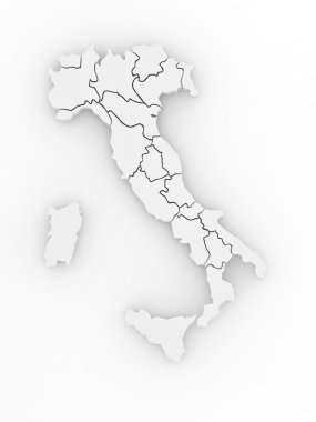 üç boyutlu harita İtalya. 3D