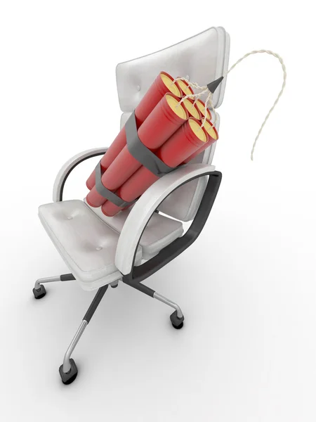 解雇的经理 Dynamit 办公室的扶手椅上 — 图库照片