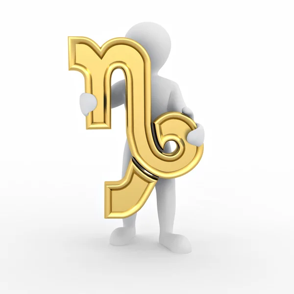 Козерог Человек Астрологическим Символом Белом Изолированном Фоне — стоковое фото