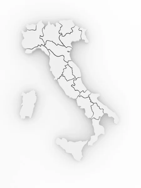 Trójwymiarowa mapa Włoch. 3D — Zdjęcie stockowe