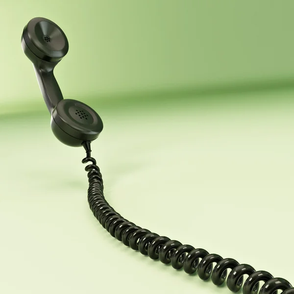 Телефонний Пристрій Зеленому Ізольованому Фоні Тривимірний — стокове фото