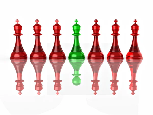 概念的なリーダーシップのイメージと False チェス — ストック写真