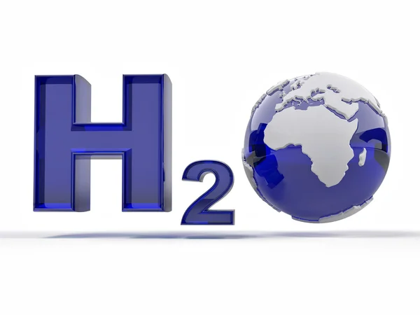 H2O Formule Van Water Witte Geïsoleerde Achtergrond — Stockfoto