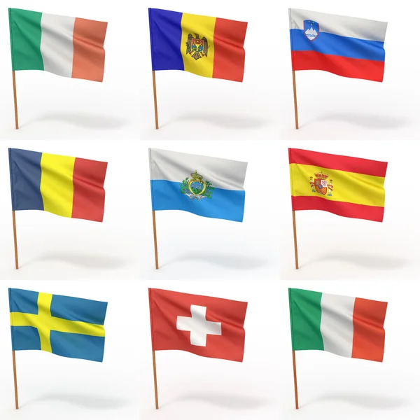 Collezione di bandiere europee — Foto Stock
