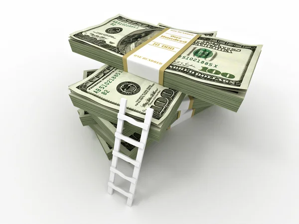 Escada Pilha Pacote Dólares — Fotografia de Stock