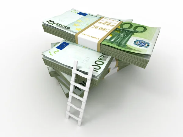 Лестница Стопке Пачек Евро — стоковое фото