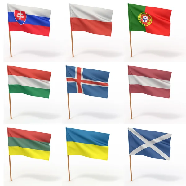 Collectie van Europese vlaggen — Stockfoto