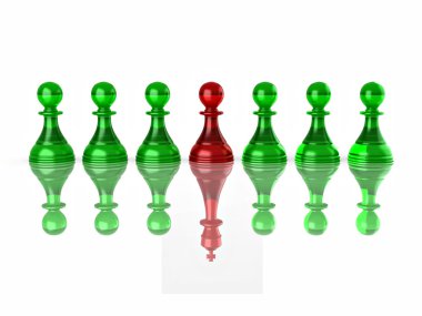 Conceptual image of magalomania or uniqe. Chess clipart