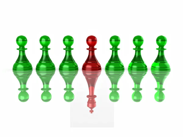 Obraz koncepcyjny magalomania i niepowtarzalnym. szachy — Zdjęcie stockowe