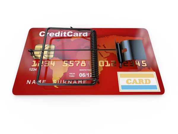 Credit Card Mousetrap Conceptual Image — Stock Photo, Image