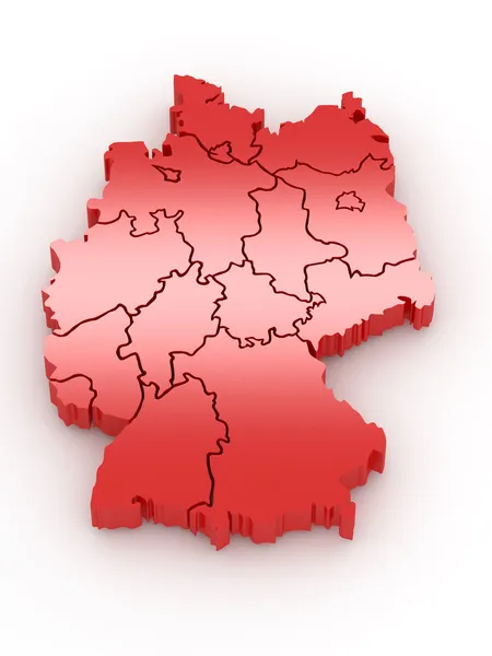 Τρισδιάστατο χάρτη της Γερμανίας. 3D — Φωτογραφία Αρχείου