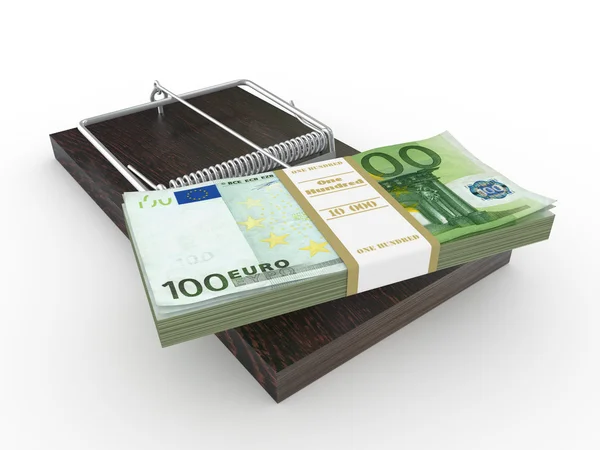 Past na myši s euro na bílém pozadí izolované — ストック写真