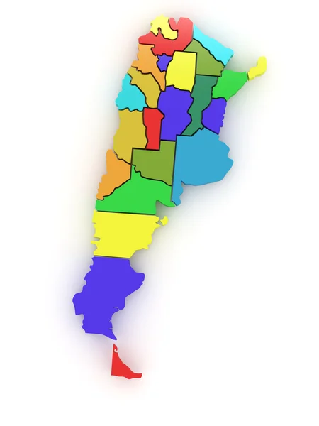 Mapa tridimensional da Argentina. 3d — Fotografia de Stock