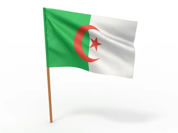 Rüzgarda çırpınan bayrak. Cezayir — Stok fotoğraf