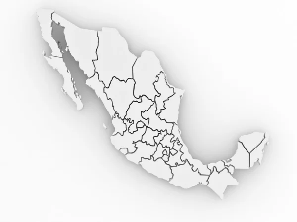 Трехмерная карта Мексики — стоковое фото