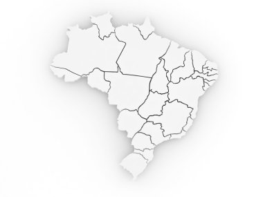 üç boyutlu harita Brezilya. 3D
