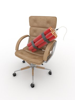 Dismissal of manager. Dynamit on office armchair clipart