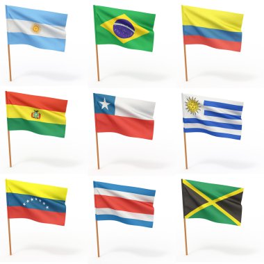 Flags of american country. Collection 3. clipart