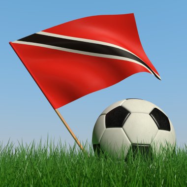 Futbol topu çim ve trinidad ve tobago Cumhuriyeti bayrağı