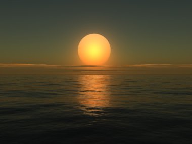 Sunrise on sea clipart