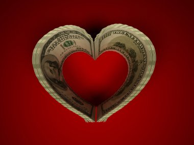 Money. Heart clipart