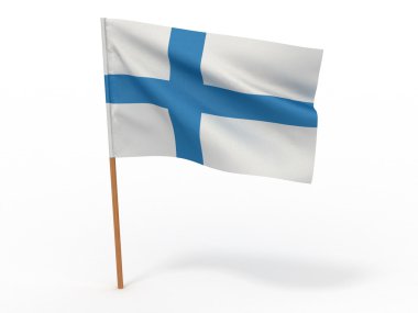 Finlandiya bayrağı. 3D