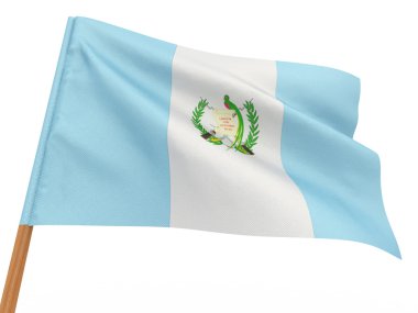 Flag fluttering in the wind. Guatemala clipart