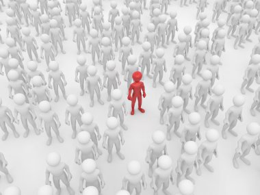 Men in crowd. clipart