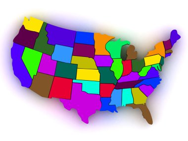 Map of USA clipart