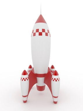 Model of rocket on white isolated background