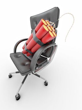 Dismissal of manager. Dynamit on office armchair clipart