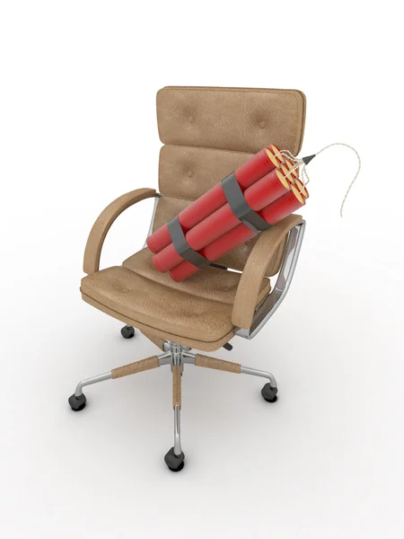 Dismissal of manager. Dynamit on office armchair — Stock Photo, Image