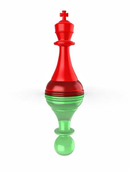 Obraz koncepcyjny przywództwa fałszywe. szachy. 3D — Zdjęcie stockowe