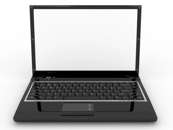 Opende laptop op witte geïsoleerde achtergrond — Stockfoto