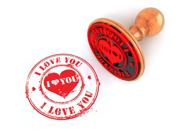 Stamp i love you on white isolated background — Stock Photo, Image